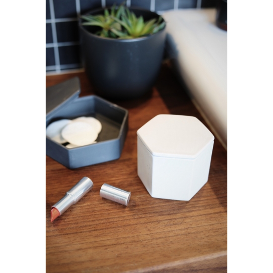 Ceramiczna Szkatułka Origami w Kolorze Szarym, Skandynawski Styl